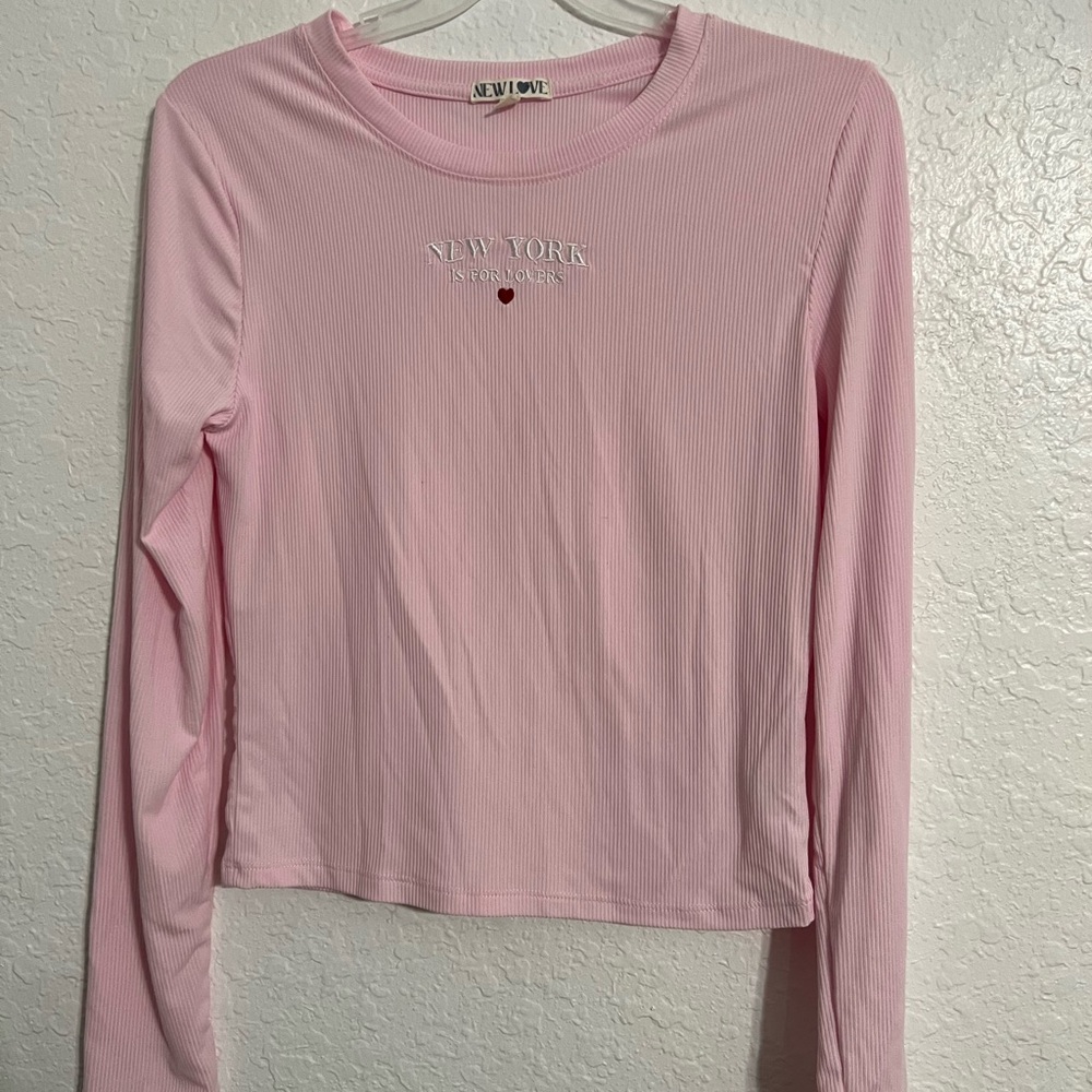 New Love Long Sleeve Pijama Top T-shirt Pink Size L Junior  #227